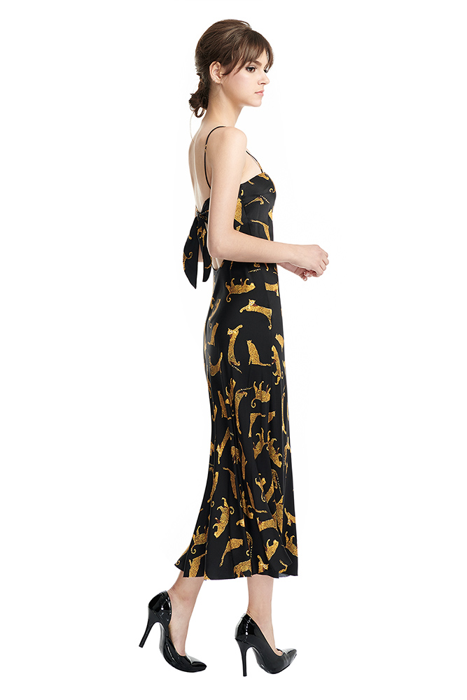 Conga Beat Slip Midi Dress Cheetah